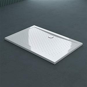 doporro Piatto Doccia Rettangolare 80x120x4 cm con Superficie Antiscivolo | Colore Bianco, Foro di Scarico 90 mm, Installazione in Appoggio o a Filo, Design Ultrasottile, Piletta di Scarico Non Inclusa