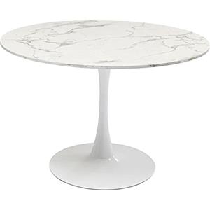 Kare Design tavolo Schickeria, marmo bianco, tondo, diametro 110cm, cucina/sala da pranzo/ufficio, stile classico moderno, linee semplici, 110x110x74cm (A/L/P)