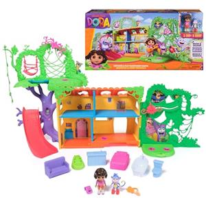 Spin Master Casa di Dora - Set di Gioco Educativo con Personaggi, Arredi e Frasi Bilingue per Bambini dai 3 Anni