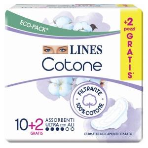 FATER FEMCARE Lines Cotone Assorbente Bio Ultra Ali 12 pezzi