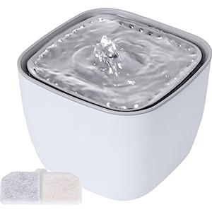 Jildouf Fontanelle per gatti | Fontana per animali domestici per cani e gatti | Distributore d'acqua per cani da 2,5 litri, fontana automatica per animali domestici con luce a LED intelligente, Jildouf