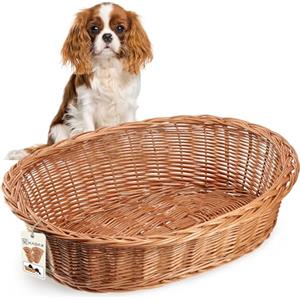 KADAX Lettino in Vimini per Cani e Gatti, Cuccia per Animali Domestici in Colore Naturale (13 x 58 x 45 cm)