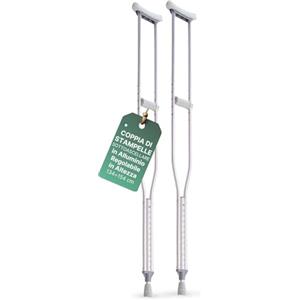 REMEDIA ONE Stampelle Ortopediche Regolabili, Alluminio Anodizzato, 2 Unità | Stampelle Ascellari Adulti Antiscivolo, Altezza 134-154 cm, Taglia L