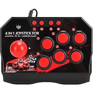 LIYJTK Arcade Fight Stick, Joystick Gaming Accessories Wired Arcade Joystick Arcade Games Accessories for Switch/PC/PS3