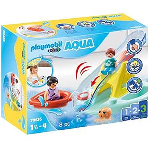 PLAYMOBIL 1.2.3 Aqua 70635 Isola con Dondolo Acquatico, Gioco Galleggiante per la Vasca da Bagno per Bambini Piccoli, Primo Giocattolo per Bambini, da 18 Mesi a 4 Anni