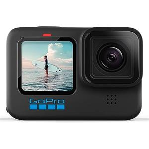 GoPro HERO10 - Telecamera d'azione impermeabile con schermo LCD anteriore e posteriore touch screen, video ultra HD 5.3K60, foto 23 MP, streaming live 1080p, webcam, stabilizzazione (rinnovato)