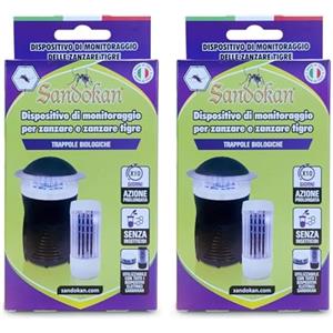 Sandokan, Dispositivo di Monitoraggio Zanzare e Zanzare Tigre, Pack 4 Piastrine Attrattive Senza Insetticidi - Esca Biologica per Elettroinsetticidi e Lampade Antizanzare - Made in Italy