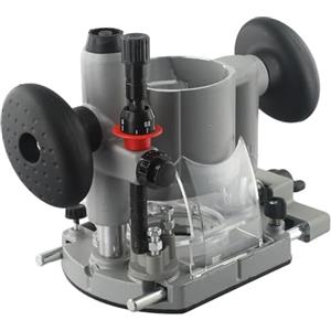 Yuanpgky Base per fresatrice a immersione da 65 mm, per macchina da taglio, base in alluminio con profondità regolabile e asta guida per la lavorazione del legno, rifilatura, intaglio e scanalatura