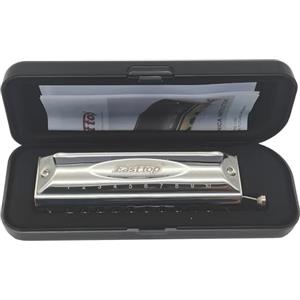 YUEKO Armonica cromatica professionale a 10 fori, 40 toni, chiave di do, strumenti musicali per adulti, armonica per adulti, giocatori professionisti, studenti e principianti (argento)