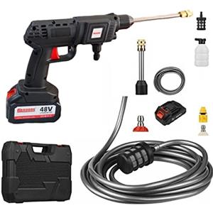 AntDau71 - Idropulitrice a batteria senza fili, idropulitrice 50PSI portatile elettrica, batteria 48v 1500mAh ricaricabile, per per Lavare Auto, Innaffiare Fiori irrigazione da giardino - CW811
