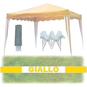 GrecoShop Gazebo pieghevole impermeabile in alluminio 3x3m Bianco/Verde/Bordeaux/Giallo Ocra