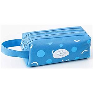 Freesiom Astuccio Portapenne Scuola Elementare Media Unicorno Bambina Ragazza Maschio Grande Studenti di Cancelleria Pencil Case Pouch Portatile per Forniture Ufficio Scuola Con Cerniera (Blu)