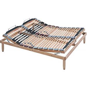 EVERGREENWEB MATERASSI & BEDS EvergreenWeb - Rete Matrimoniale 140x190 con Doghe in Legno, Alzata Manuale Unica ALZA Testa e Piedi Pieghevole Ortopedica Regolatori di Rigidità Gambe Incluse Gratis Base Letto da Incasso Rinforzata