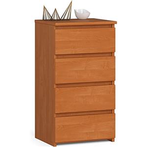 AKORD | Cassettiera a 4 Cassetti | Credenza Alta | Moderna Mobiletto per Soggiorno Sala da Pranzo Camera da Letto Corridoio Bagno | Armadio Cameretta | 35x40x74 cm | Ontano
