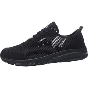 Generico Scarpe Uomo Estive 39-48 EU in Rete Traspirante con Suola Alta Sneakers Comode Leggere Scarpe Tennis Casual Eleganti Shoes Sportive per Ginnastica Running Palestra Padel,Nero,42