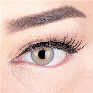 GLAMLENS Lenti a contatto colorate grigio Elly Grey - mensili - con porta lenti a contatto -grigie naturali in silicone idrogel - 2 pezzi - DIA 14.0 - senza correzione 0.00 diottrie lente a contatto