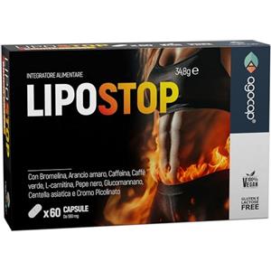 Agocap Brucia grassi potenti veloci con Bromelina Forte, Caffeina e L-carnitina. Dimagrante Forte veloce donna, termogenico naturale. 60 capsule, brucia grassi addominali. LIPOSTOP, pastiglie per dimagrire