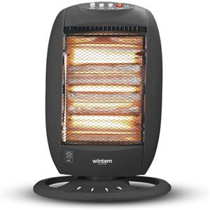 Wintem Stufa Alogena Elettrica 3 Elementi Indipendenti 1200W - Ideale per Riscaldare Piccole Stanze in Casa o Ufficio con Protezione al Ribaltamento e Antisurriscaldamento per una Sicurezza Ottimale