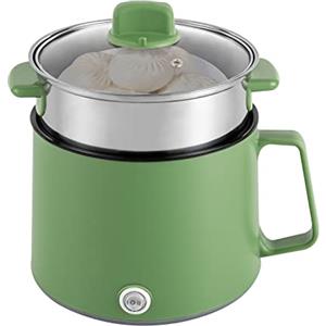 DAOHHFO Hot Pot elettrico da 1,7 l, con vapore, 220 V, mini fornello portatile, antiaderente, con doppio controllo di potenza, per casa e ufficio Dorm (verde)