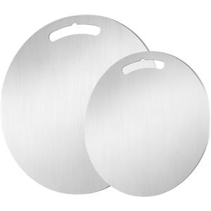 ZeroInox ZOIMANIA - Set 2 Taglieri Tondi in Acciaio Inox 304 - con spessore 15/10 - Ø30 e Ø40 cm - Professionali, Igienici e Resistenti - Ideali per Cucina, Ristorazione e Uso Domestico