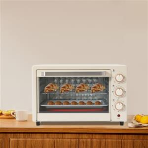 ARBGO Forno elettrico da 22 l, mini forno con temperatura regolabile e timer da 60 minuti, forno ad aria calda versatile, 2 ripiani, per la produzione di pane, pesce alla griglia, pollo arrosto, pizza, ecc.