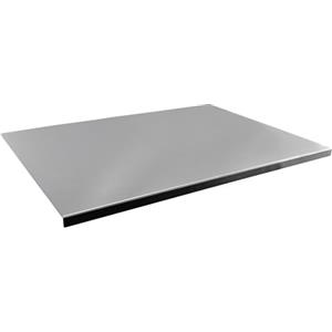 Anman Spianatoia in acciaio inox con bordo tondo per impasti, verdura, frutta, pane, formaggio, piano di lavoro liscio e facile da pulire, resistente, per pentole e padelle calde (60 x 50 cm)