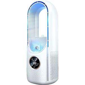Pneterg Ventilatore a colonna senza pale - Ventilatore a torre silenzioso, umidificatore e ventilatore rinfrescante, 6 velocità, 3 modalità, timer, ventilatore a colonna per casa e ufficio (bianco)