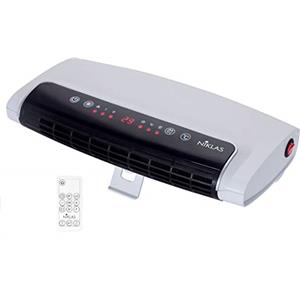 NIKLAS - Riscaldatore da parete o da pavimento, in ceramica, con telecomando, display digitale 230 V, colore: Bianco