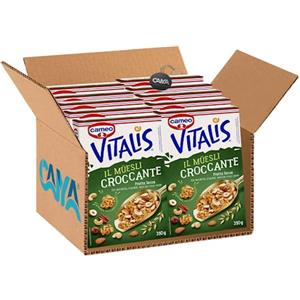 CAIYA 10X Cameo Vitalis il Muesli Croccante Frutta Secca con Mandorle Anacardi Nocciole e Noci Pecan 310g [CAIYA® BOX da 10 Confezioni]
