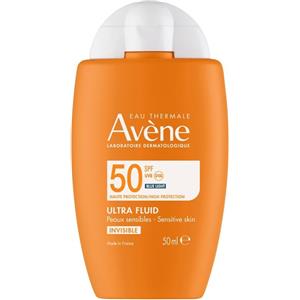 Avène Eau Thermale Solare Ultra Fluid SPF50 50ml - Protezione Alta per Pelle Sensibile, Consistenza Leggera e Finish Invisibile