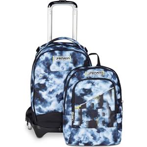 Seven Trolley Scuola Jack 3 Ruote Detach, Grigio, Zaino Con Carrello Sganciabile, 37 L, Tasca Borraccia, Zainetto Staccabile, Multiuso e Spazioso, Scuola Elementare e Media, Zaino Bambino