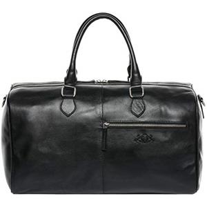 SID & VAIN® borsa da viaggio vera pelle SEATTLE grande borsa da weekend borsone per sport uomo donna nero prodotto artigianale