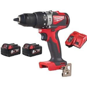 Milwaukee Trapano Avvitatore Brushless M18 BLPD2-502X 18V con 2 Batterie da 5.0Ah e Valigetta HeavyDuty