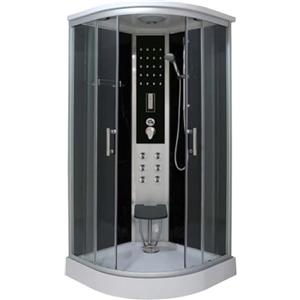 Sanotechnik Cabina doccia a vapore Relax 90 × 90 × 215 cm - doccia completa tutto in uno, generatore di vapore, 6 ugelli massaggianti, luce LED, radio, ventilatore e vasca, CS99