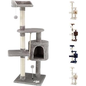 Beltom® TIRAGRAFFI per Gatto Alto 112 CM Parco Gioco Giochi GRAFFIATOIO SISAL Cuccia Albero Gatti Tira Graffi Palestra - Grigio
