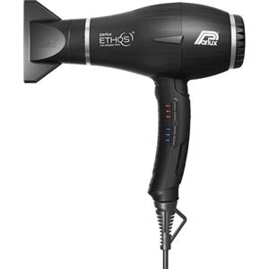 Parlux Ethos® Asciugacapelli Digitale Professionale con Ioni negativi, 9 combinazioni di Velocità e Temperatura, Cavo girevole brevettato, Potente e Leggero, Made in Italy, Colore Nero