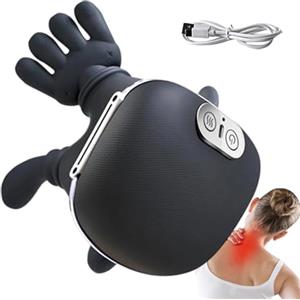 Renopfect Cervicale Con Manine, 15x11x6.5 Cm Massaggiatore Spalle A Forma Di Mano, Neck Massager, Massaggiatore Mani Reali 5V/10 W, Ricaricabile USB Per Collo, Schiena