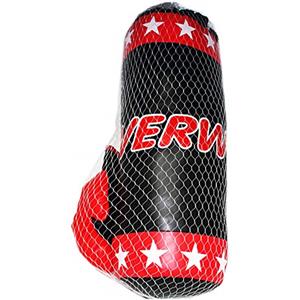 Aurora Store Maxi Sacco Boxe con guantoni con Bandiera Rosso Nera Gioco per Bambini Set Box Pugilato Allenamento con Sacco da Appendere Punching Ball