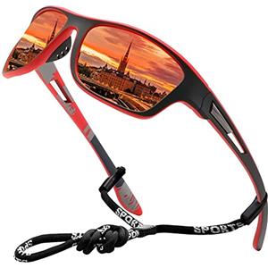 Perfectmiaoxuan Occhiali da sole polarizzati per uomo donna ciclismo montagna trekking guida pesca arrampicata sportivi cordino Notturna Antiriflesso Guida