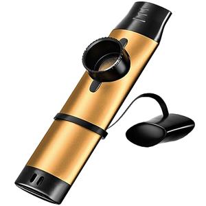 TianChunyue Kazoo in metallo per adulti, kazoo professionale con 5 canne e tono regolabile, strumento musicale unico da regalo per musicisti, compatibile con chitarra, ukulele, violino, pianoforte (oro)