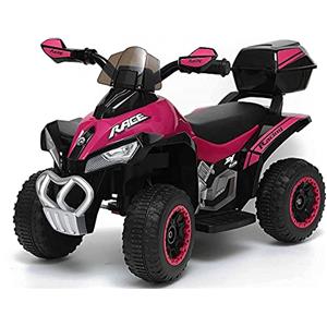 Tecnobike Shop Quad Moto Elettrico Per Bambini Mini Quad Deluxe 6V luci Suoni Batteria Ricaricabile Marcia Avanti e Indietro (Viola)