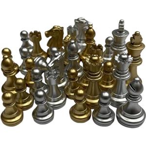 harayaa 32x Pezzi degli Scacchi Pedine da Gioco 2 Giocatori Pedine degli Scacchi per Scacchiera Figurine Figure