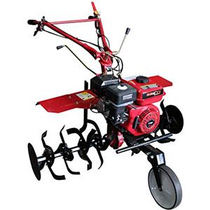 Bricoferr Motozappa con Trasmissione Ingranaggi, Motore 7hp, Ruote 5.00X10, Lame e asuratore Anche