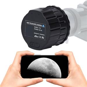 Dpofirs Telecamera WiFi, Oculare Elettronico Wireless, Registrazione Video 2K e Foto da 24 MP per Telescopi da 24 Mm-50 Mm, per Astrofotografia, Birdwatching (Nessuna memoria)