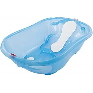 OKBABY Onda Evolution con Barre di Supporto - Vaschetta dal Design Ergonomico per il Bagnetto del Neonato 0-12 Mesi - Blu