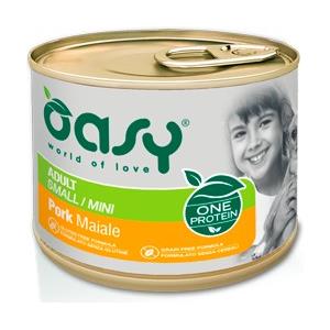 Oasy Umido Cani One Animal Protein ADULT MINI MAIALE Lattina 200 gr Prezzo x 24 unità