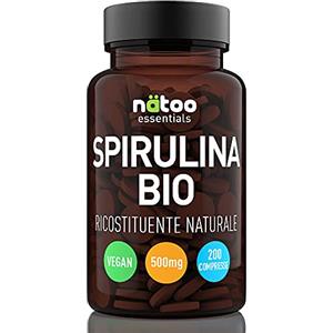 NÄTOO NATOO Essentials SPIRULINA BIO - Vegan - con vitamine e minerali - senza eccipienti - 500mg 200tabs