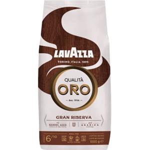 Lavazza, Qualità Oro Gran Riserva, Caffè in grani, 1 Kg, con note aromatiche di frutta rossa, 100% arabica e 5% di chicchi invecchiati in botte di liquori, intensità 6/10, torrefazione leggera