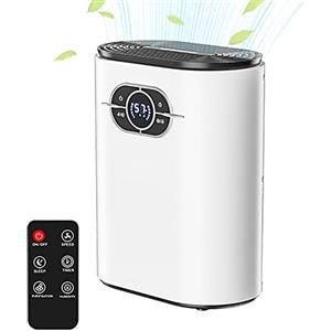 Generic Deumidificatore portatile, piccolo, elettrico, assorbe l'acqua, con telecomando, timer e tubo di scarico, ultra silenzioso per camera da letto, bagno, cantina
