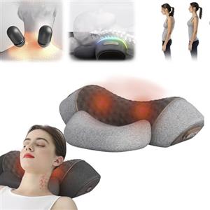 Dsongo Fisiorest - Massaggiatore 3 in 1 per il Collo Artuvate Cervicale, Massaggio Profondo e Rilassamento, con Calore, con Trazione per Aiutare a Dormire (Grigio, 1PCS)
